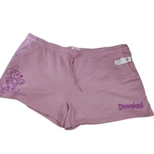 Disneyland Micky Mouse Lavander Resort Sweat Shorts with drawstring NWT